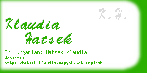 klaudia hatsek business card